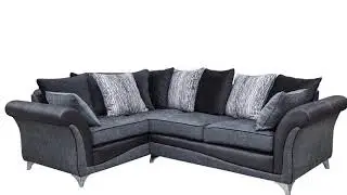 SD117 grey & black fabric corner sofa | Sofas Direct
