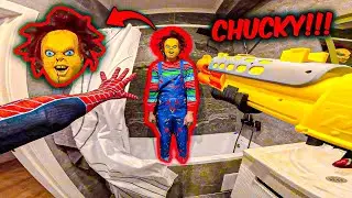 🕷️ SPIDER-MAN ESCAPE SCARY CHUCKY! (Action Real Life Escape POV) 🔪