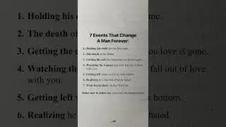 7 Life Events That Change a Man Forever  #darkpsychology #psycholgyfacts #shorts