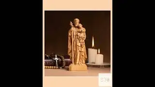 SET 1- Catholic Home Altar for family, Religious Catholic Statue, Wooden Religious Gifts,Housewar...