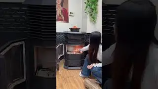 Pellet heater European style fireplace heater Real fire fireplace heatingfurnace.