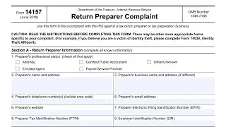IRS Form 14157 walkthrough (Return Preparer Complaint)