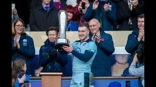 Hogg lifts the Auld Alliance Trophy! | Guinness Six Nations