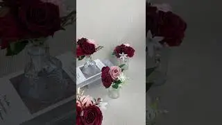 Rinlong 6Pcs Assorted Burugndy Flower Centerpieces #centerpiece