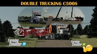 DEEP BUSH MOVE🌲DOUBLE TRUCKING | Alberta Oilfield 32X FS22 MP Season 2 #6 | KENWORTH C500 BED TRUCKS