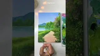 Landscape painting for beginners/ Acrylic painting tutorial