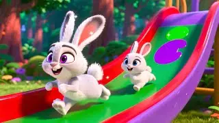 Bunny On Rainbow Ride 🌈🐰 Fun Kids Adventure Song | Colorful Learning for Toddlers Playtime