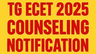 TG ECET 2025 Counseling notification released