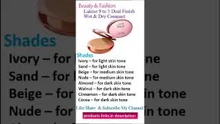 Lakme Dual Finish Wet And Dry Compact| Lakme Wet And Dry Compact| Foundation| Compact | Lakme 9 T0 5