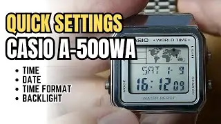 Базовые настройки Casio A-500: как настроить дату, время, формат времени и подсветку на A500WA