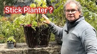 How we use twigs to make an outer shell for concrete fabric planters !