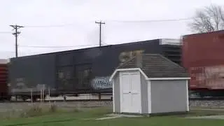 N&W Leslie RS5TRF on NS Dash 9,  McComb Ohio