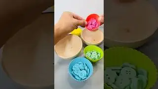 Oddly Satisfying Filling Wooden Bowls with Cute Buttons | ASMR Short