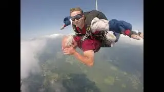 Donald (Don) Laroche skydiving over Norwich NY with Just Jump Skydiving