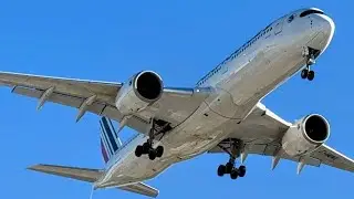 Air France Airbus A350-941 (Slow Motion) Landing Las Vegas (LAS) From Paris (CDG) F-HUVL