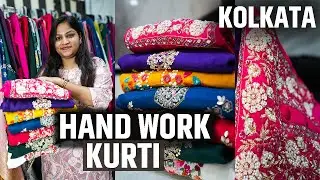 Pure Cotton / Dola Silk /Muslin / Chanderi Silk Handwork Kurti Manufacturer in Kolkata, Barabazar