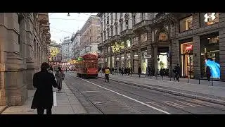 Tram line  Milan  Italy 