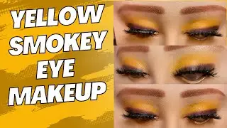 Yellow Smokey eye makeup tutorial | warm sunset makeup look | summer makeup look | paradox by rija