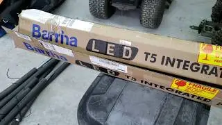 CHEAP LED LIGHTS INSTALL-Barrina T5 LED shop lights install in steel garage