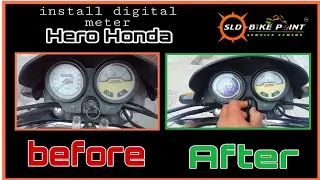 Install digital meter Hero Honda passion ➕   || SLD BIKE POINT