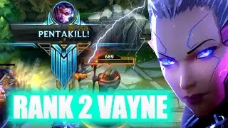 RANK 2 VAYNE - New Build&Runes made me Penta Kill in Wild Rift | Enyav