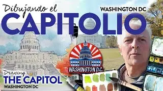 Dibujando el Capitolio de Washington DC. Sketching live in Washington DC, USA