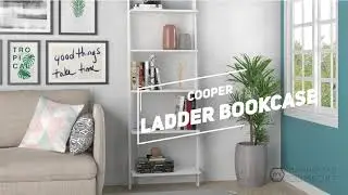 Manhattan Comfort Cooper 5-Shelf Floating Ladder Bookcase
