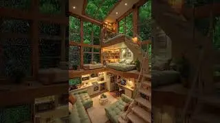 Rainy Day Forest Loft 🌧️🌿 | The Ultimate Cozy Cabin Dream ✨#naturebeauty #ytstudio