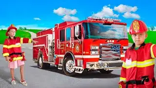 Naomi & David Brave Heroes! Firefighter and Police Pretend Play