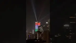 Indian flag lights on building