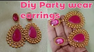 Diy  Beautiful RaniPink Party wear earrings #viral #trending#jewellery making#Earrings @Sabnas arts