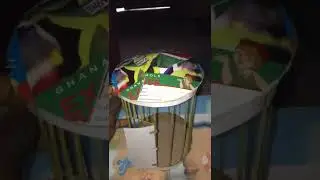 I made a bird cage from cardboard and sticks