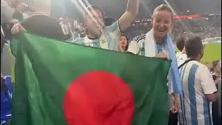 Argentina fans with Bangladesh flag after their win over Poland 🇧🇩x🇦🇷 💝