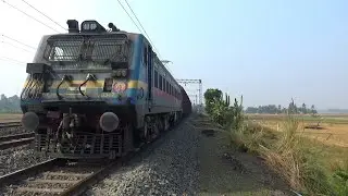 High Speed Kazipet wag7 Leads Loaded Freight Train || One shots Back to Back Four Trains meeting
