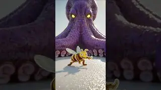 Bee vs Octopus: Ek Cartoon Battle! #shorts