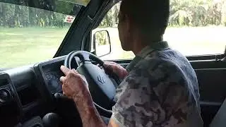  Ajarin ayah  bawa mobil pickup carry, masih permulaan 