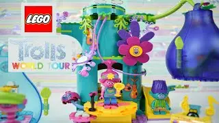 LEGO Trolls World Tour Pop Village Celebration 41255 Tree House Unboxing and Speed Build