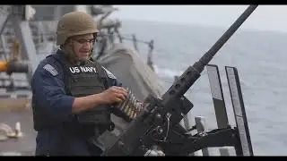 Aboard the Guided-Missile Destroyer USS Spruance Guarding the Border