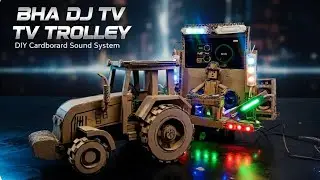 Diy mini tractor tv lightning trolley dj setup kaise banaye| how to make cardboard dj operate dj 