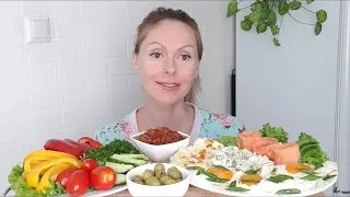 Роскошный завтрак для роскошных женщин 😎💃🌺/  Семга/ Яичница/ Сыр с плесенью/ Оливки/Мукбанг/не АСМР