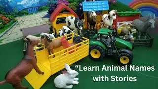 &ldquo;Animal Names and Facts Through Stories | Horse, Cow, Sheep & Donkey&rdquo;Short & Catchy | animals toys