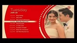 TV5 - Evening Schedule (18 Jan, 2022)