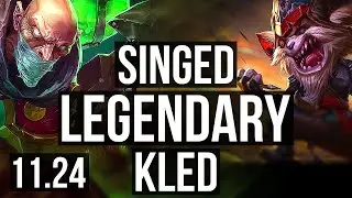 SINGED vs KLED (TOP) | 13/3/13, Legendary, Rank 13 Singed | NA Master | 11.24