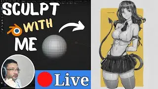Sculpting a Stylized Devil Girl LIVE in Blender 5.0