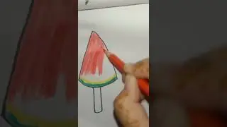how to draw watermelon ice cream please subscribe my channel and more amazing videos on YouTube 🤗