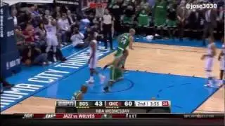 Avery Bradley Dunk On Kevin Durant - Celtics @ Thunder 2/22/2012