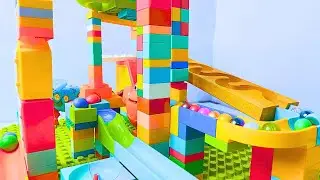 Marble Run ASMR Race Against The World ☆ ZONE Marbles & Bridges Lego Roblox Build Tracks
