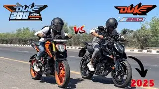 2025 KTM Duke 250 vs KTM Duke 200 Drag race 😱🔥