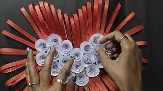 DIY beautiful heart Wall hanging with paper /easy paper Wall hanging/ paper craft ideas 