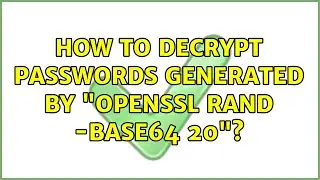How to decrypt passwords generated by 